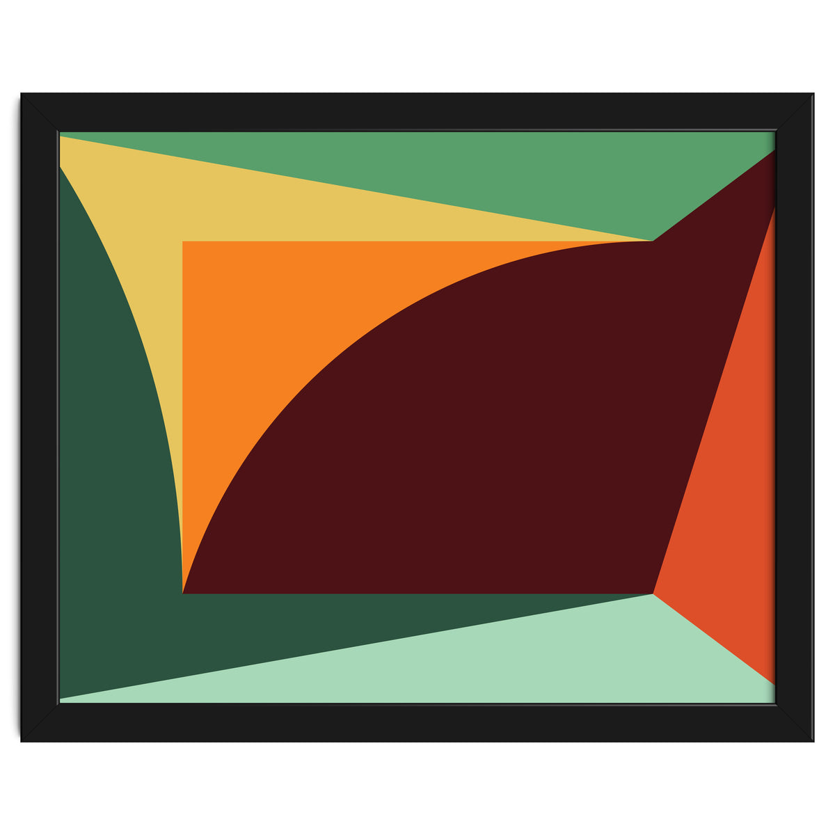 Geometric Shapes No. 18 - orange, green & purple