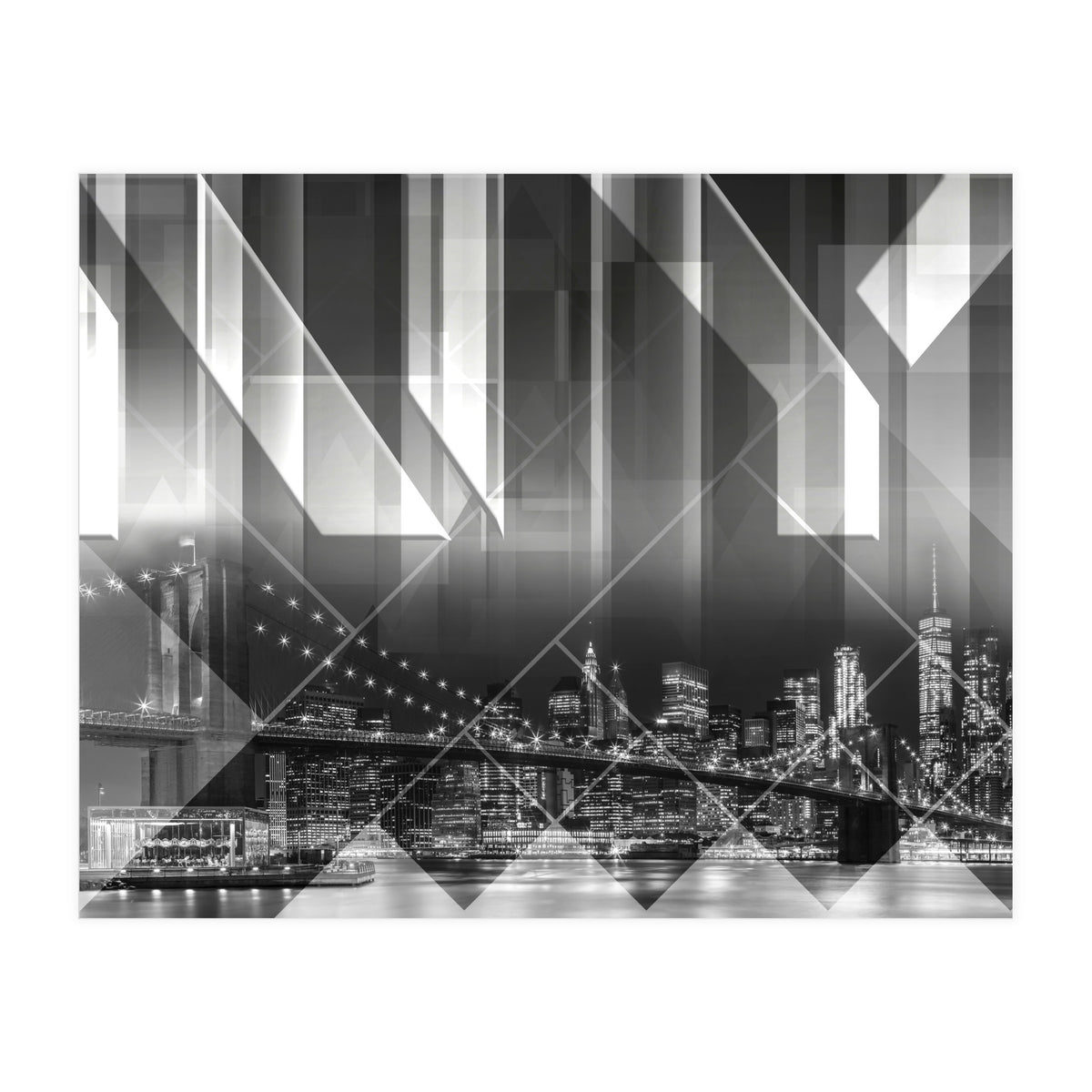 Modern Art BROOKLYN BRIDGE & SKYLINE (Print Only)