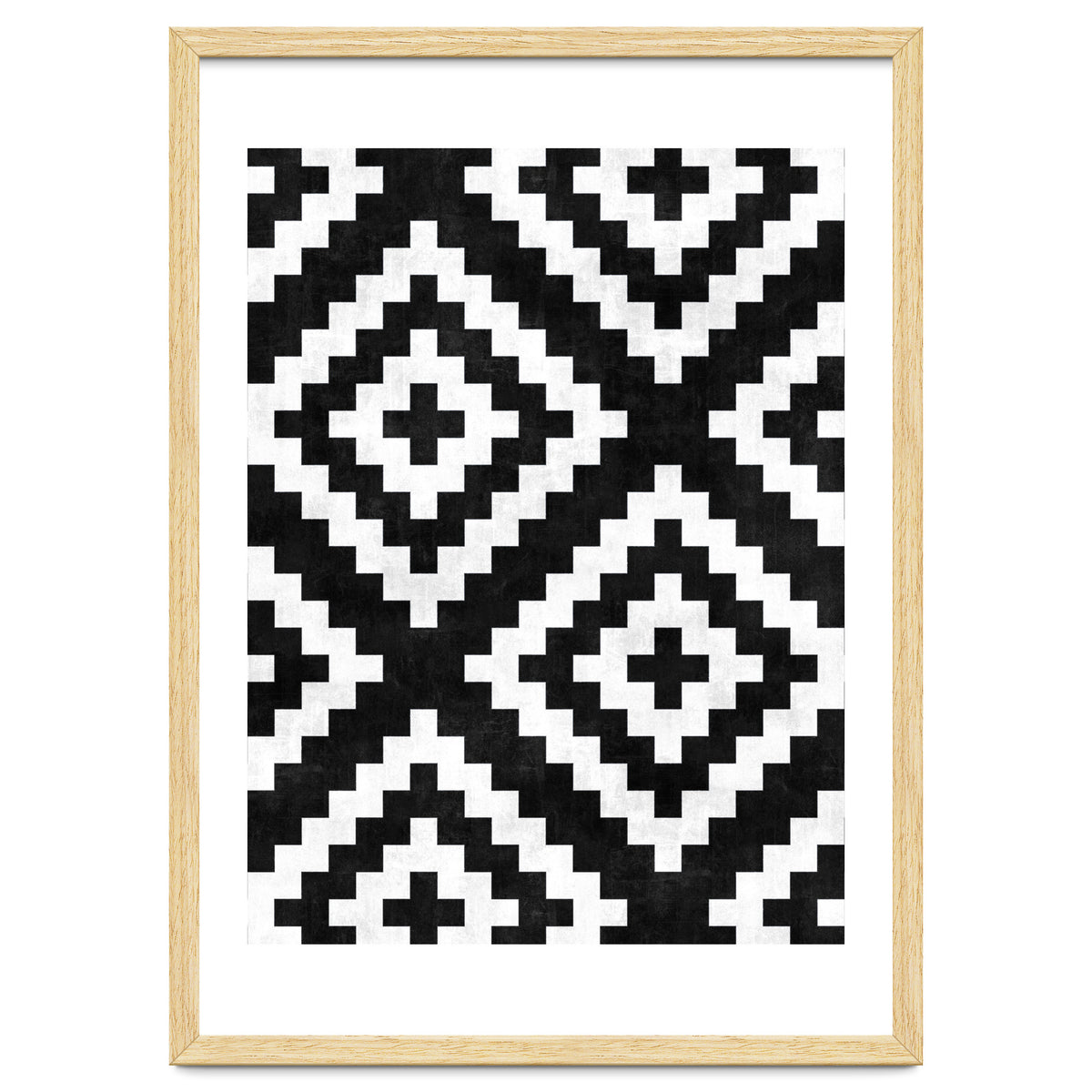 Urban Tribal Pattern No.17 - Aztec - Black and White Concrete