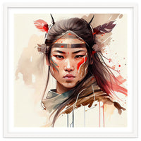 Watercolor Asian Warrior Woman #2