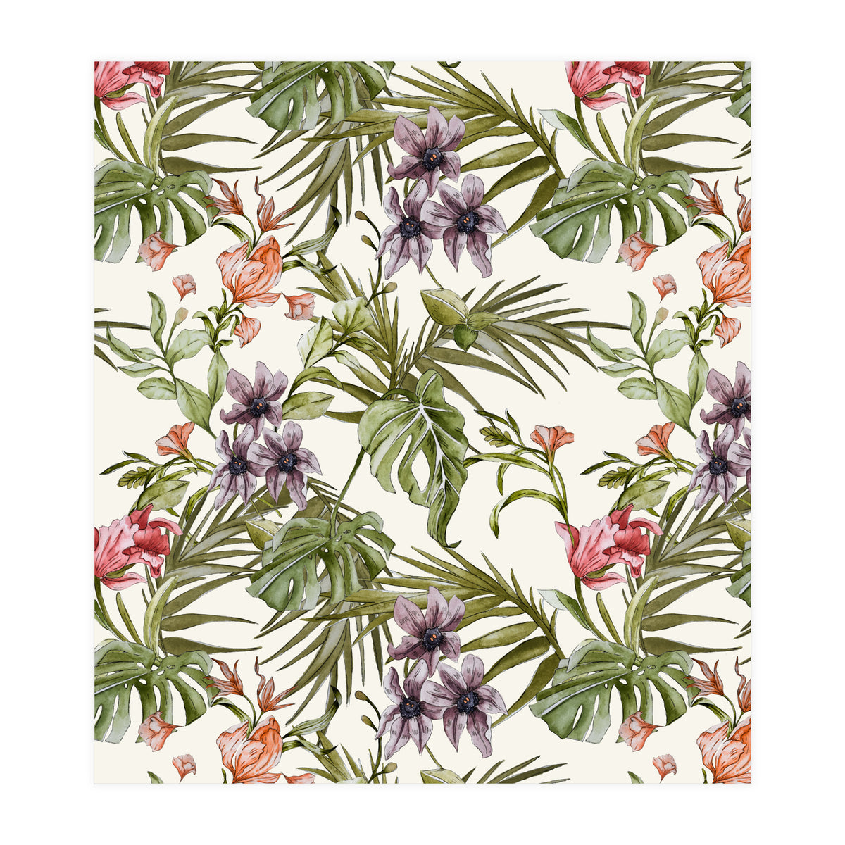 Watercolor tropical foliage (Print Only)