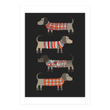 Sausage Dogs In Sweaters Dark (Print Only) thumbnail