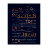 Sun, Mountain, Tree (Print Only) thumbnail