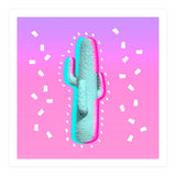 Modern 3 D Color Channel Cactus Photography Pink Purple Gradient 90's Pattern (Print Only) thumbnail