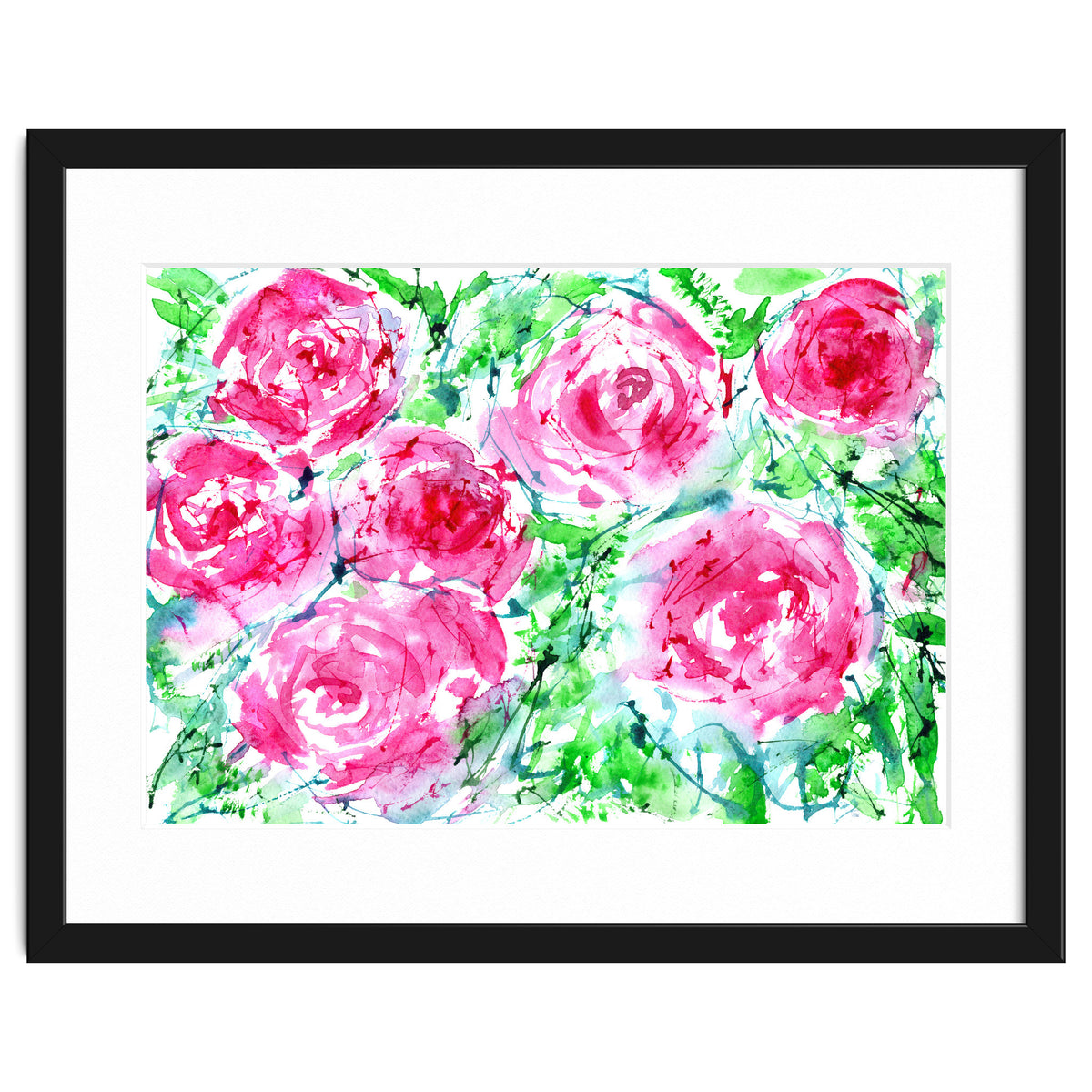 Blooming bouquet || watercolor roses