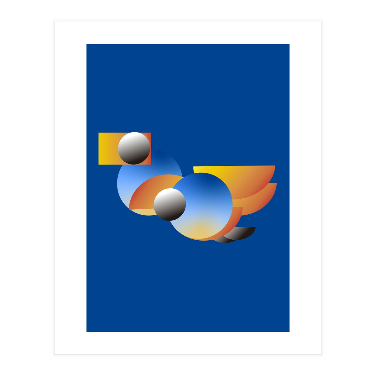 Modern Abstract Geometric Minimalist Duck (Print Only)