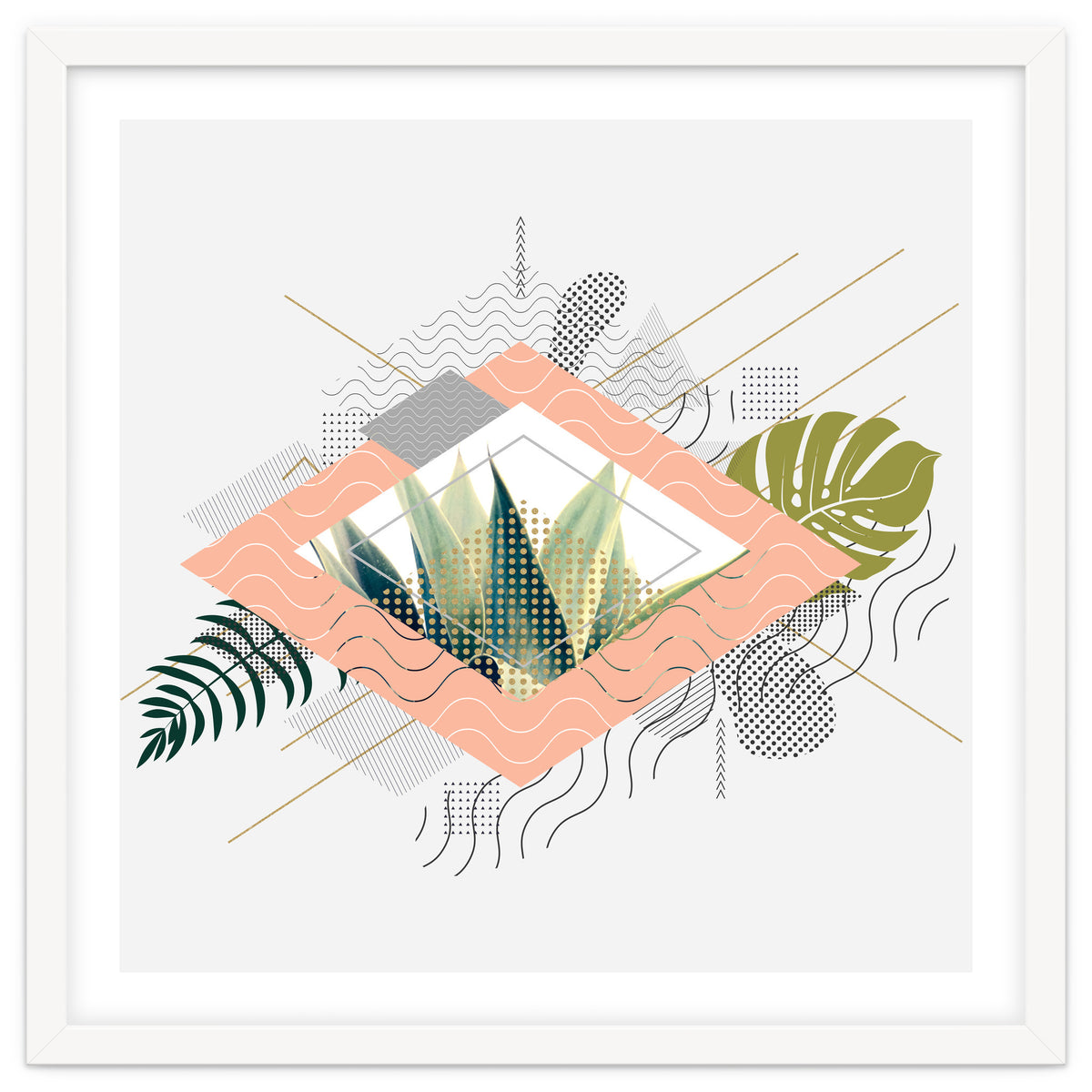 Abstract geometrical and botanical shapes I