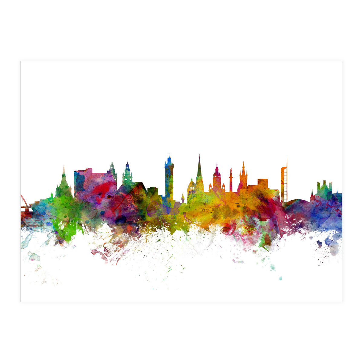 Glasgow Scotland Skyline (Print Only)