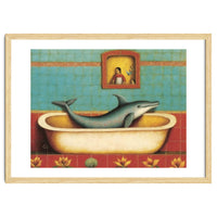 Dolphin In A Bath Folk Art