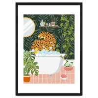 Cheetah in Tropical Bathroom