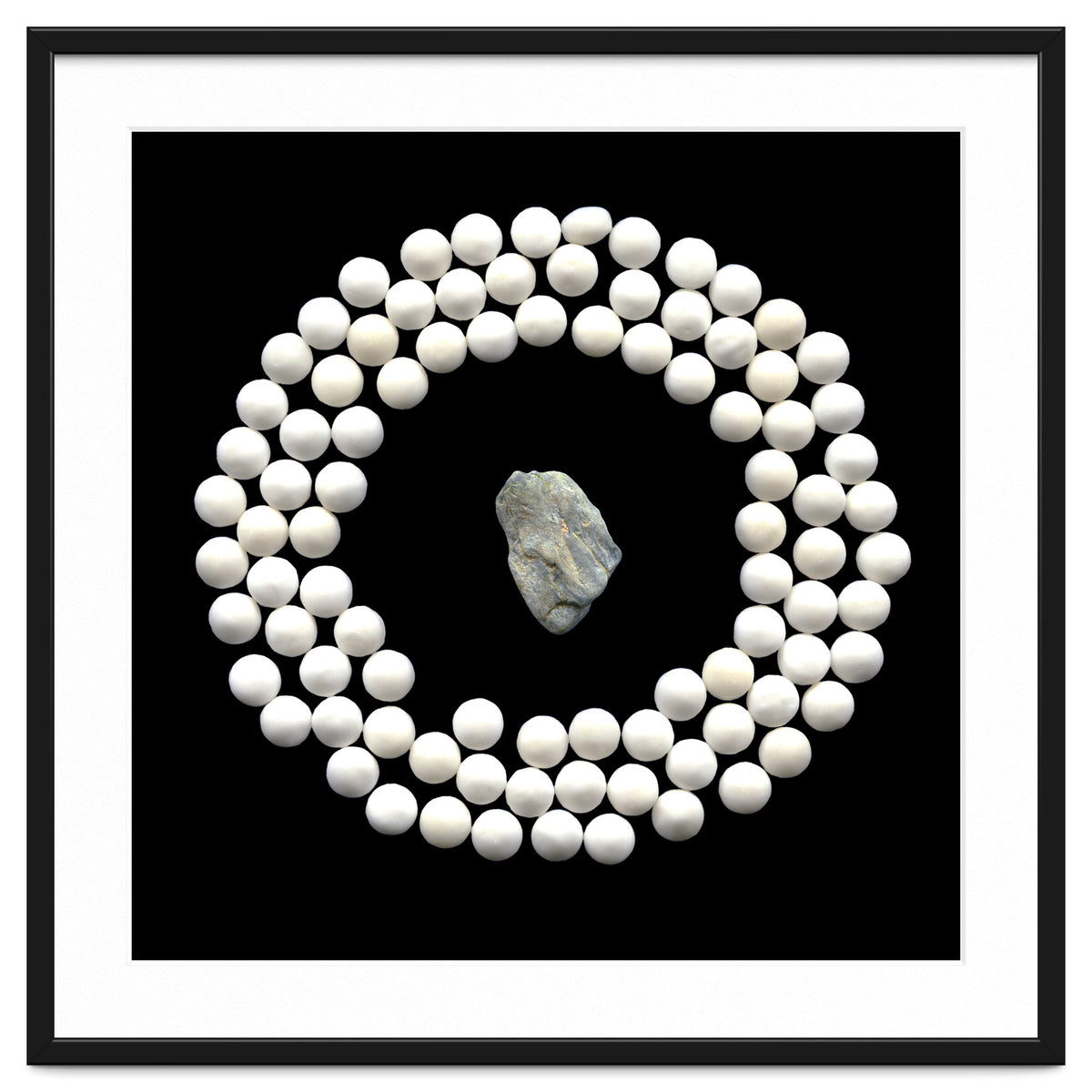 White pearls and stone