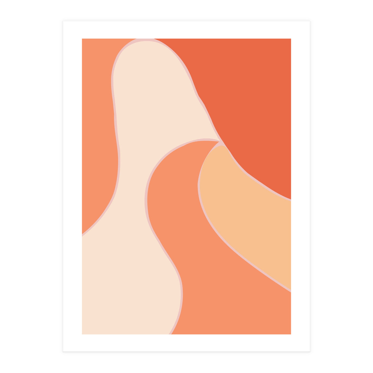 Colorful Orange Tones  Retro Waves (Print Only)