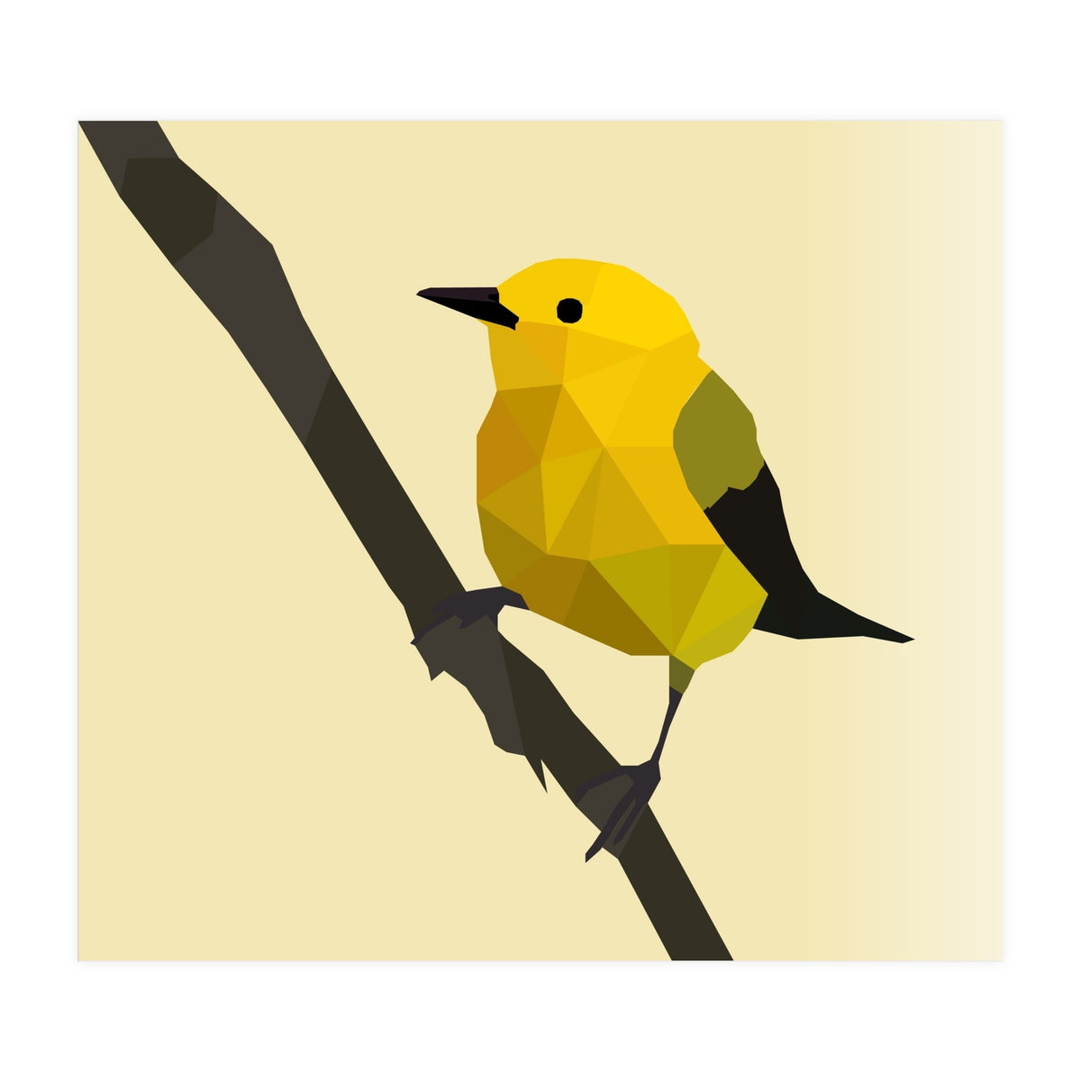 Prothonotary Warbler Low Poly Art (Print Only)