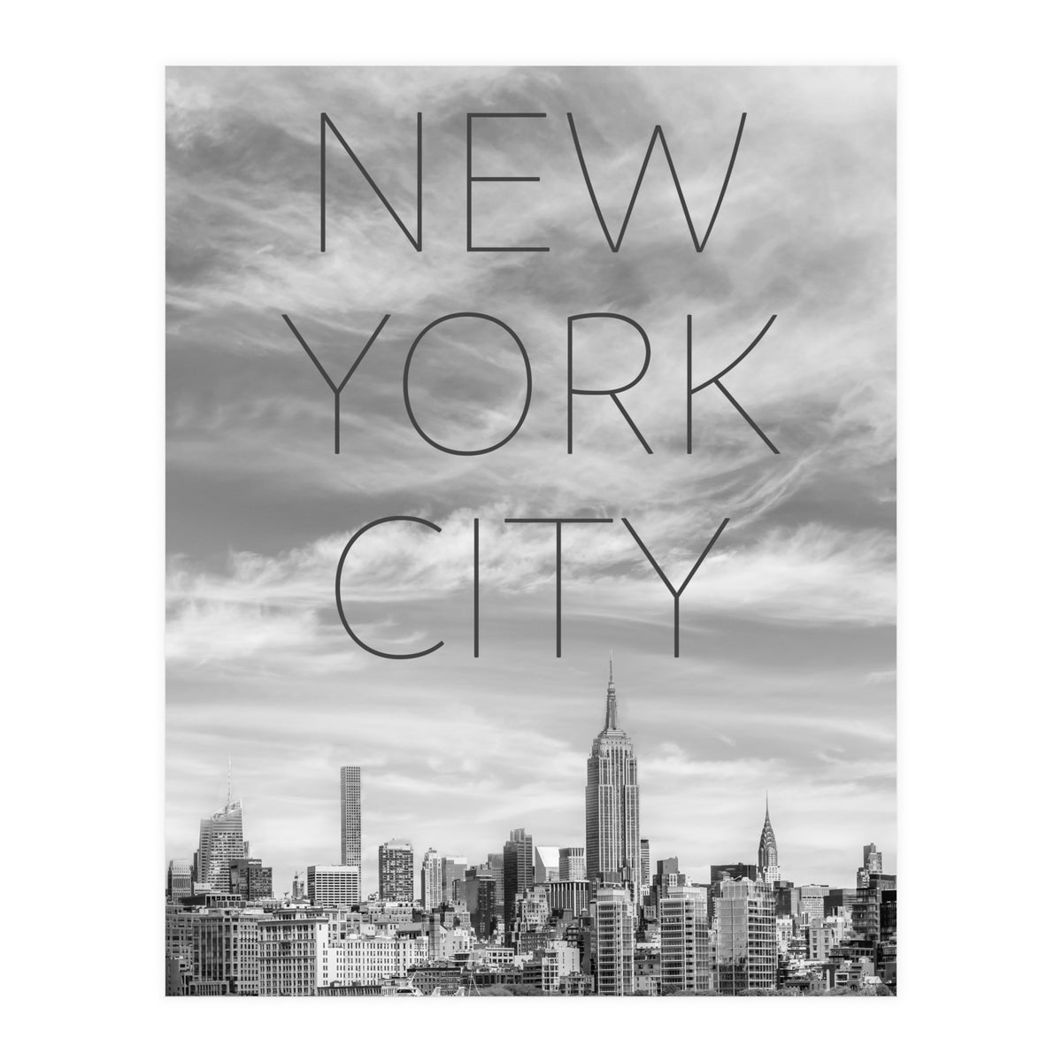 NYC Midtown Manhattan | Text & Skyline (Print Only)