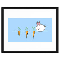 Kawaii Cute Rabbit With Carrots