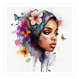 Watercolor Floral Arabian Woman #2 (Print Only) thumbnail