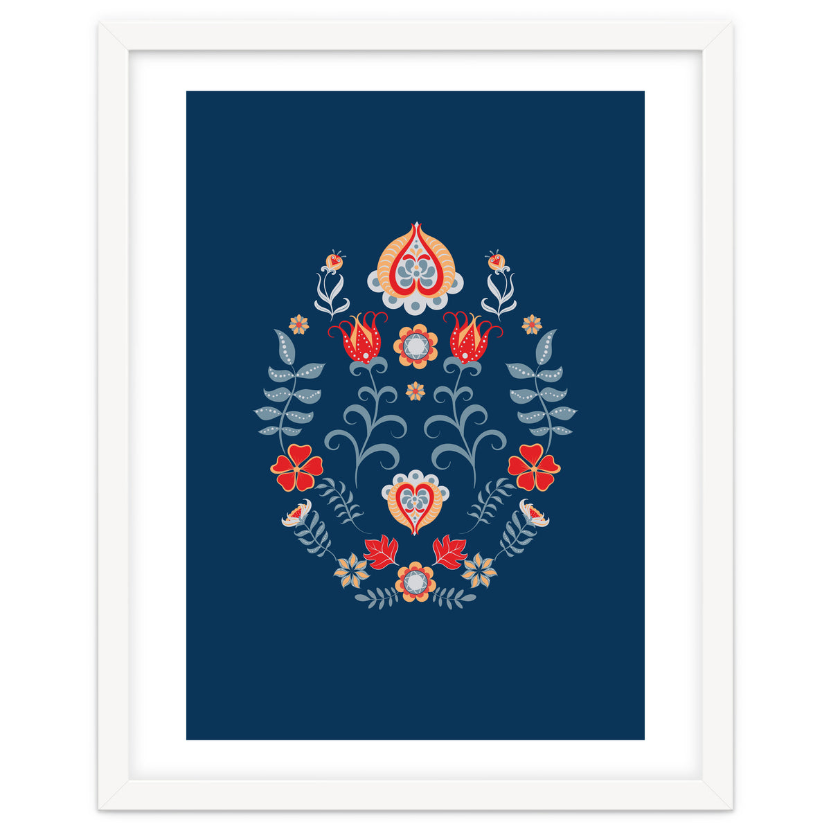 Scandinavian Folk Art Art Print by Nordic Print Studio | Arthaus