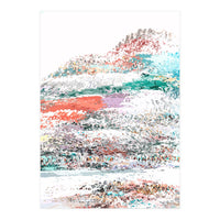 The Snow Mountain, Abstract Nature Digital Painting, Scandinavian Landscape Winter Travel (Print Only)