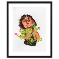 Portrait Lady with Flowers