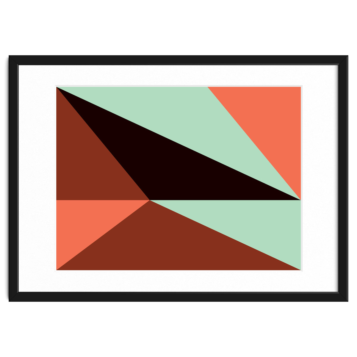 Geometric Shapes No. 17 - pink, brown, mint green & black