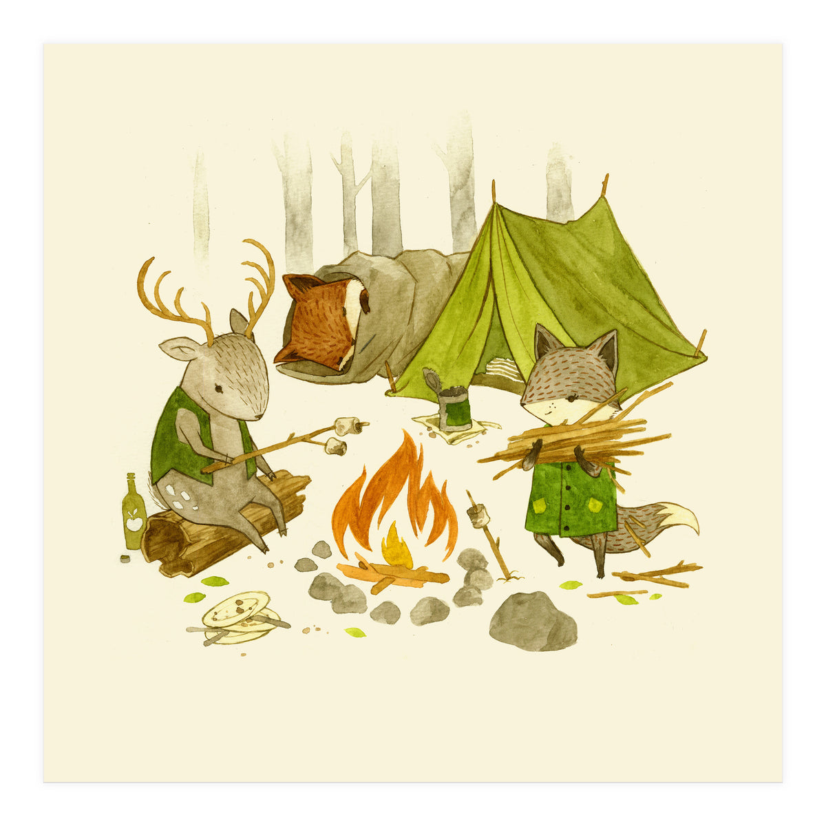 Camping In The Woods (Print Only)