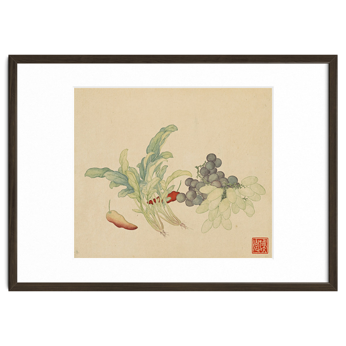 Wang Chengyu ~ Flowers And Vegetables, Vegetables, Fruits, Peppers, Millet Hot, Grapes, Spinach