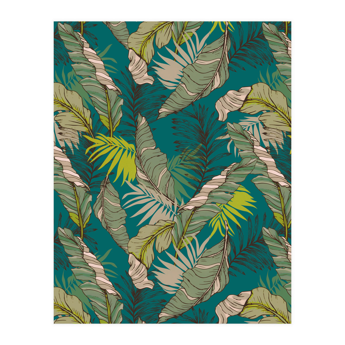 Drawing of wild tropical jungle (Print Only)