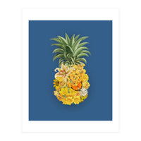 Pineapple Floral Blue (Print Only)