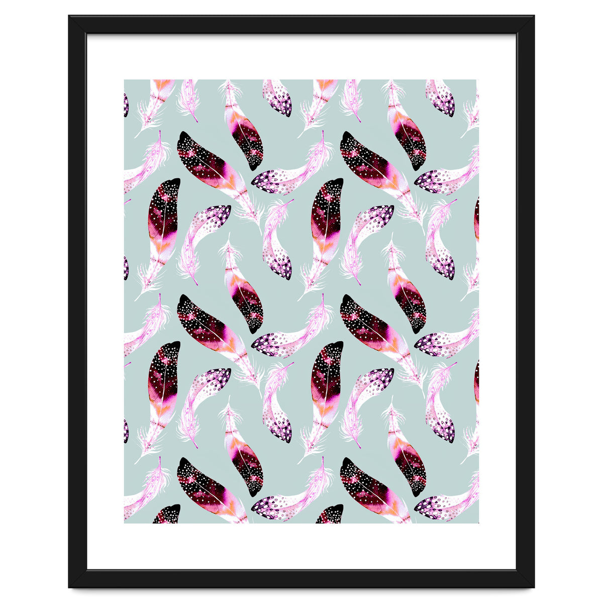 Bohemian pattern of feathers