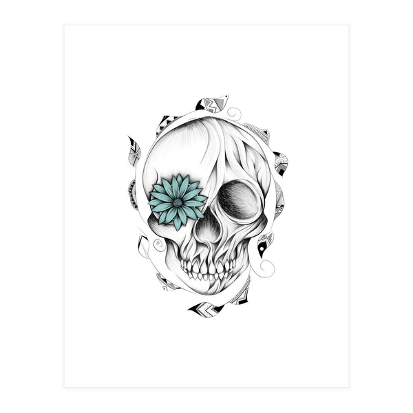 Poetic Wooden Skull (Print Only)