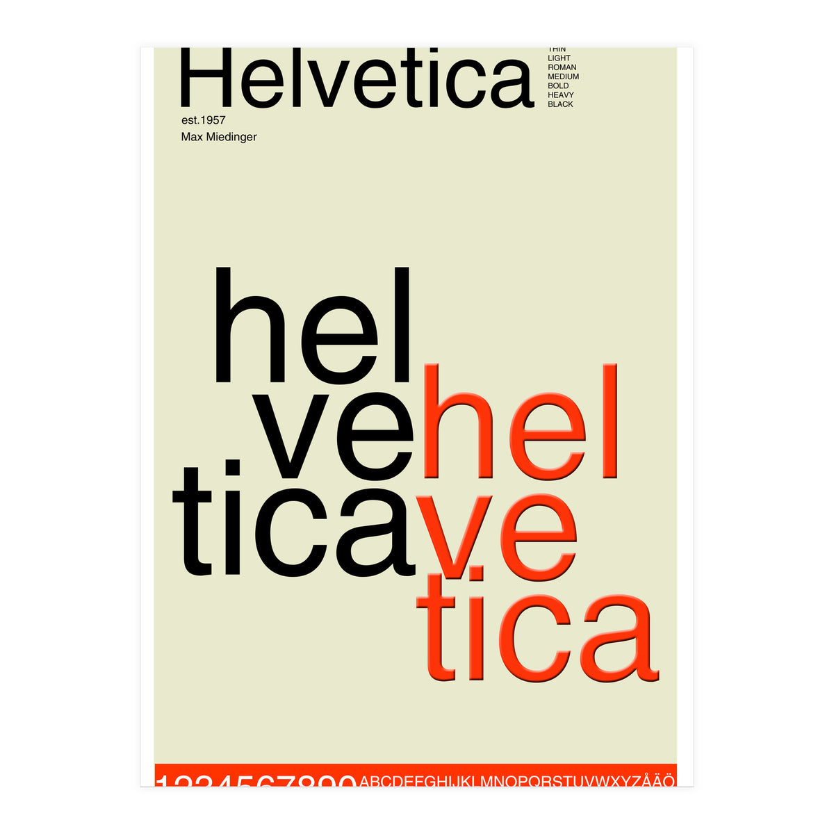 Helvetica Font Design (Print Only)