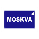Let`s go to Moskva, Russia! Blue road sign (Print Only) thumbnail