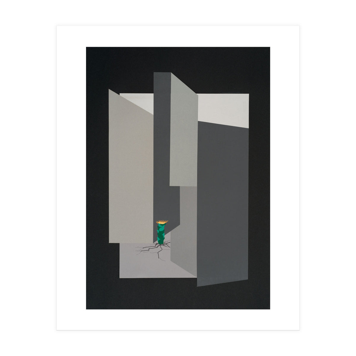 Small flower in concrete landscape. (Print Only)