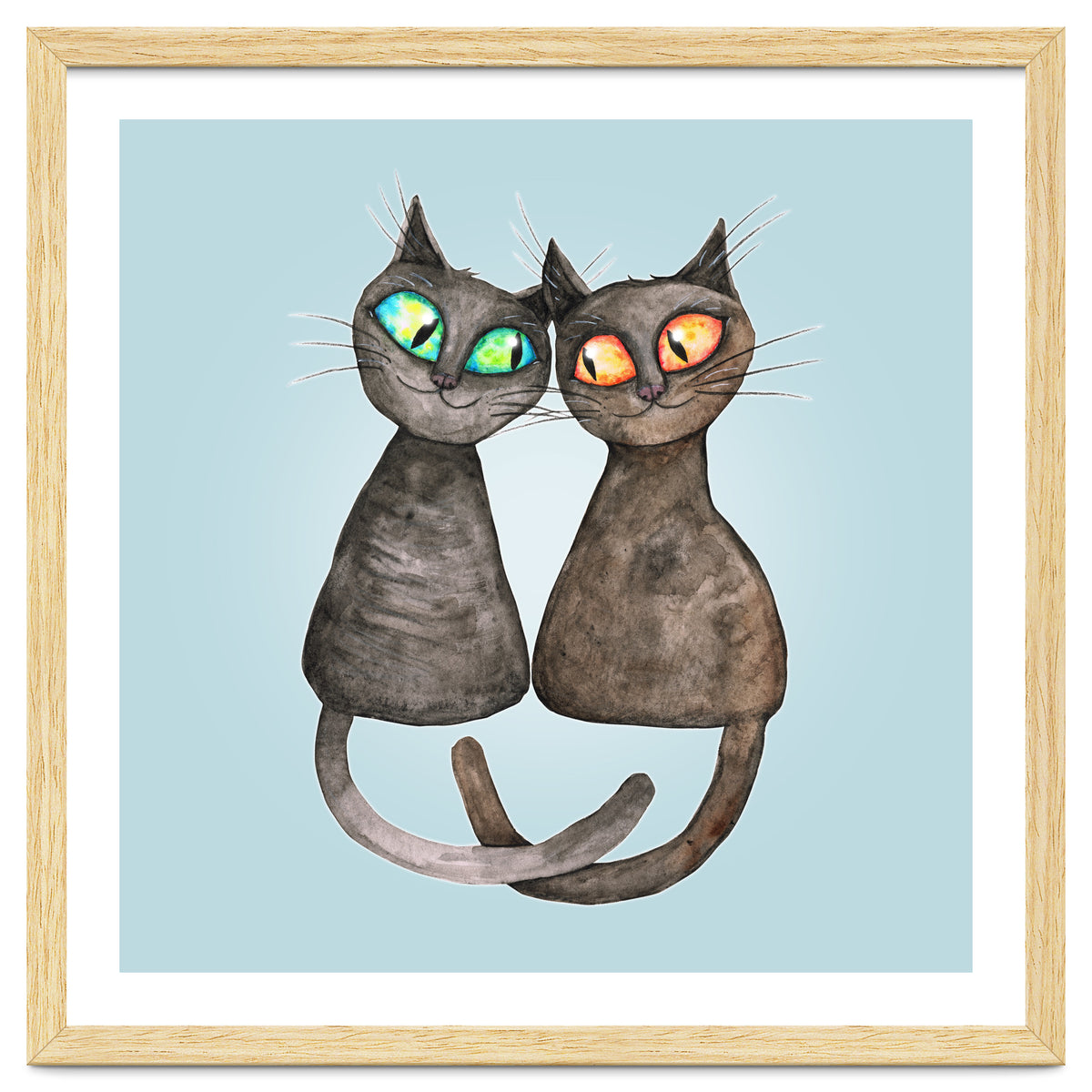 Two cute loving cats