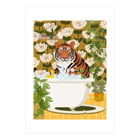 Tiger in Retro Bathroom (Print Only)