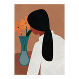 Modern Boho Woman with Flowers (Print Only) thumbnail
