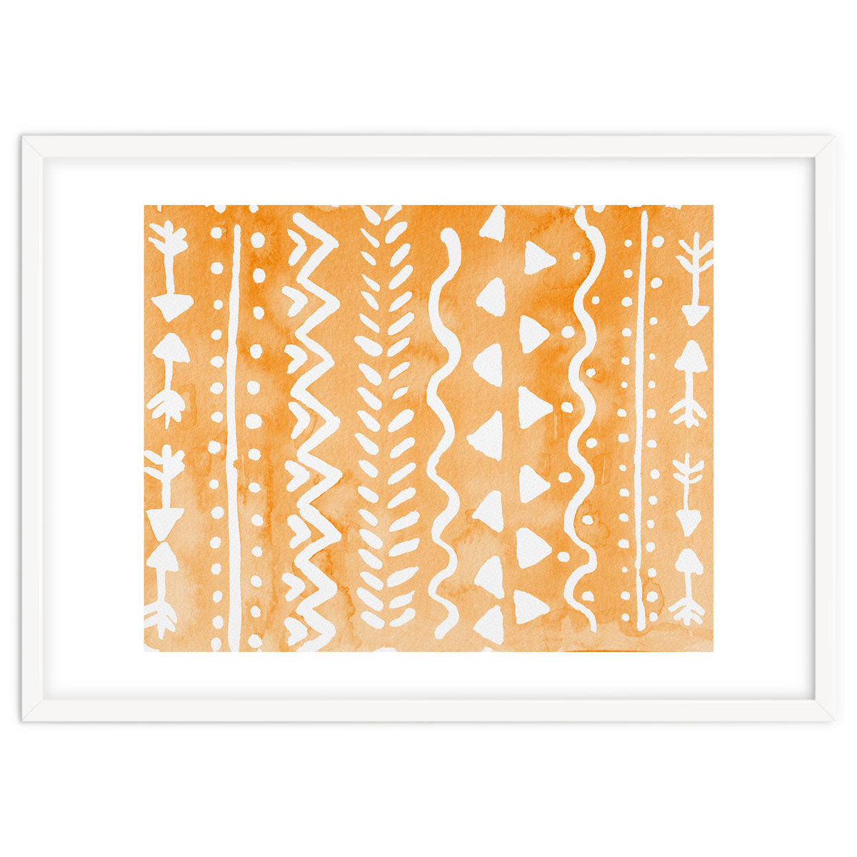 Abstract boho tribal pattern in pastel orange