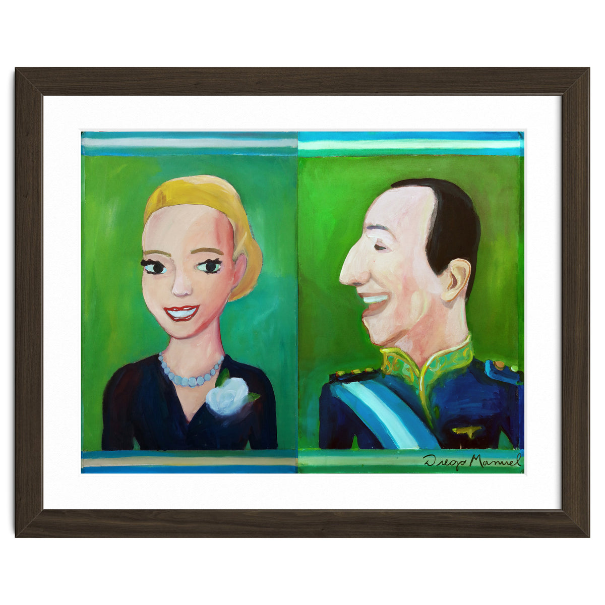 Evita y Juan Perón Díptico