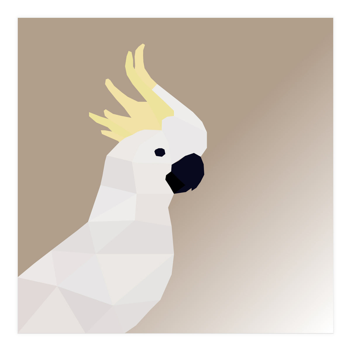 Cockatoo Bird Low Poly Art (Print Only)