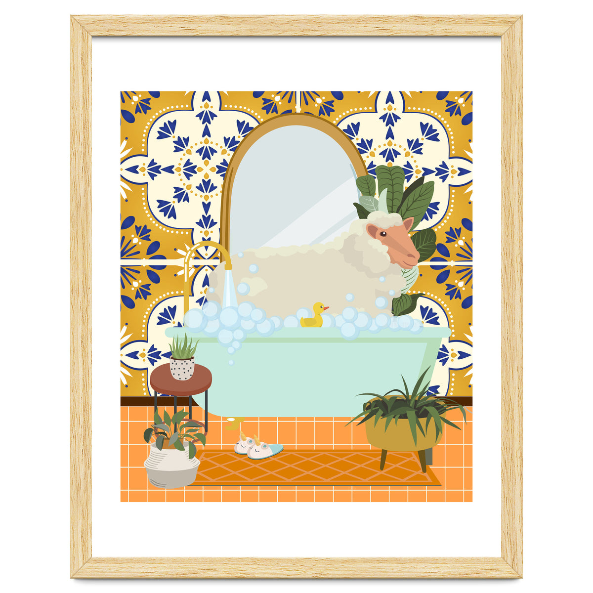 Sheep Bathing in Moroccan Style Bathroom