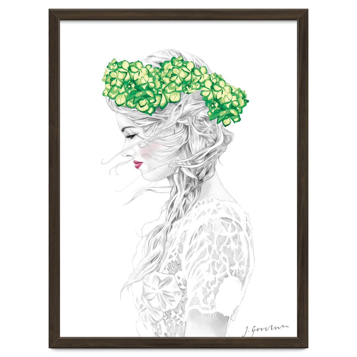 Green Hydrangea Girl