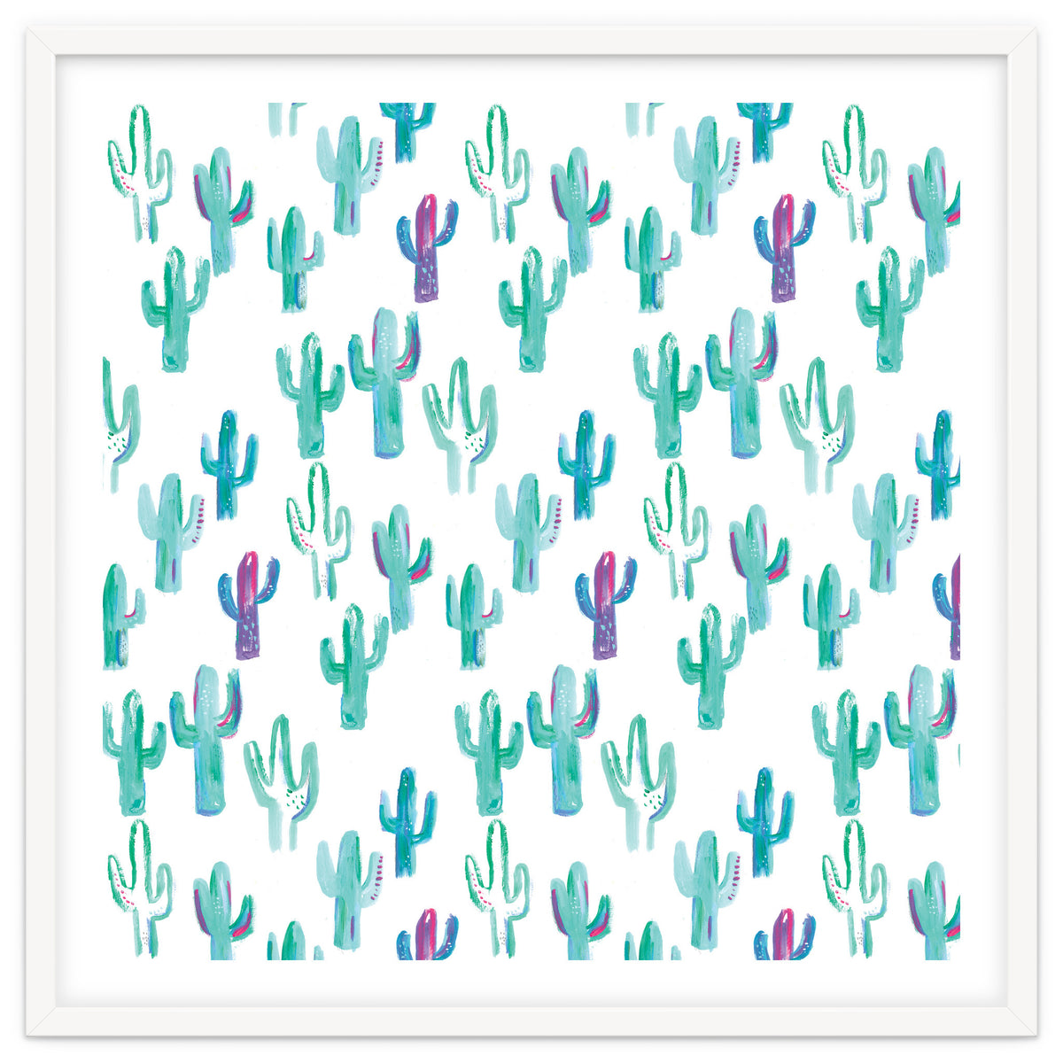 All Over Painted Cacti Mint And Pink