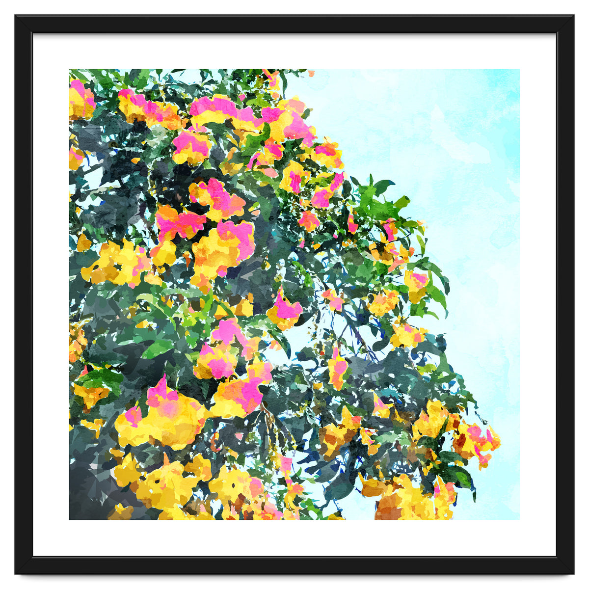 Summer Bougainvillea Watercolor Painting
