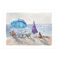 Under an umbrella in the sun. Watercolor (Print Only)