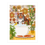 Tiger Bathing in Groovy Bathroom (Print Only) thumbnail