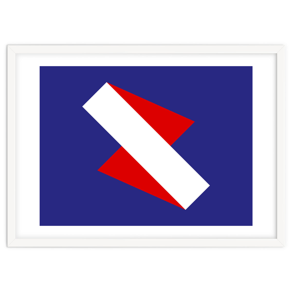 Geometric Shapes No. 68 - red & royal blue