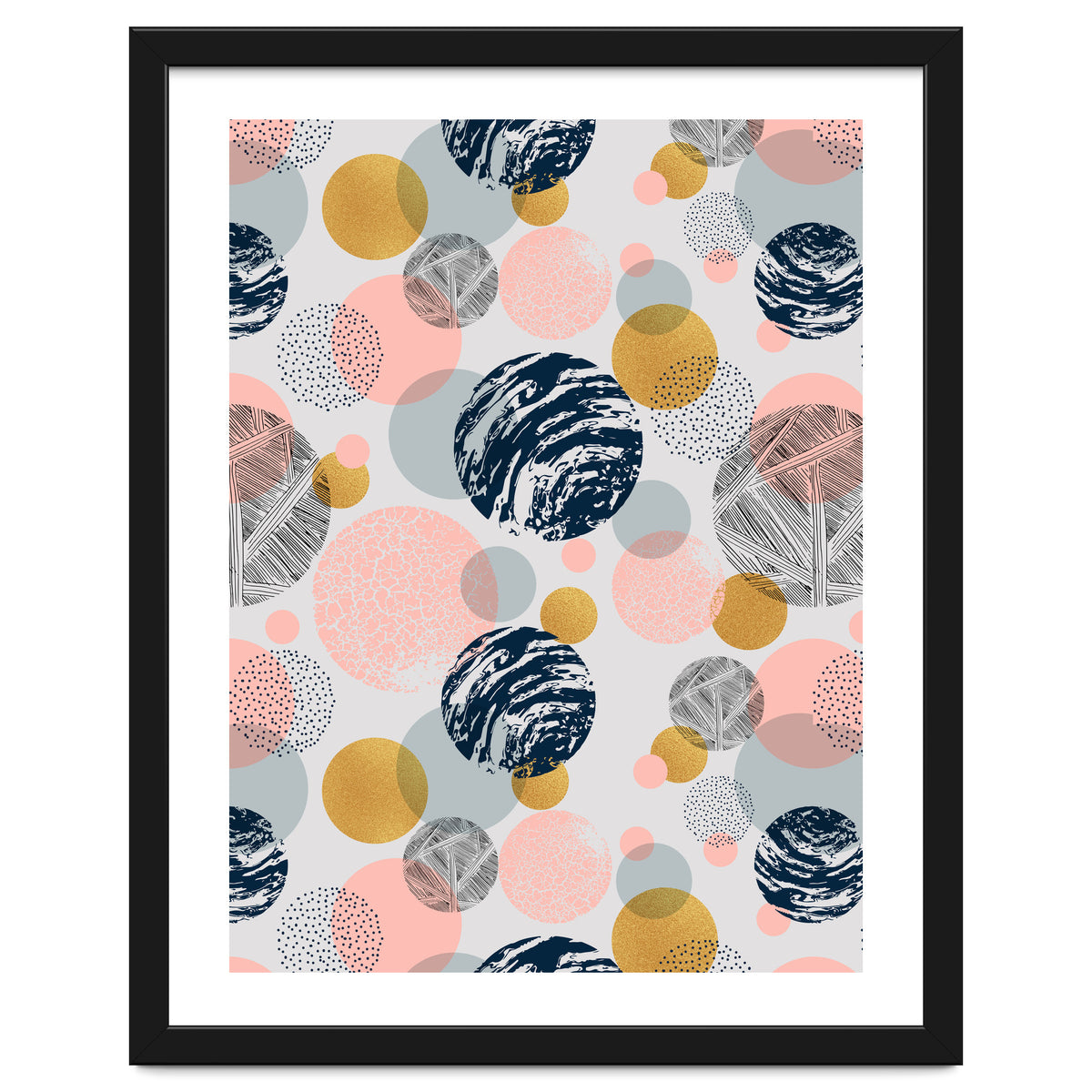 Pattern of abstract textured circles