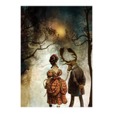 VINTAGE COUPLE IN AUTUMNAL ABSTRACT FOREST  II (Print Only) thumbnail