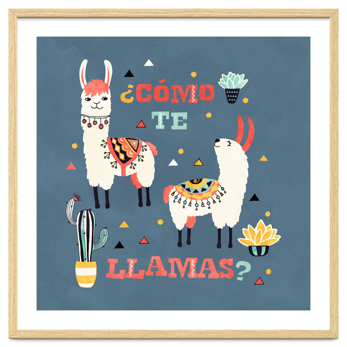 Llama With Cactus Como Te Llamas Spanish Saying 1