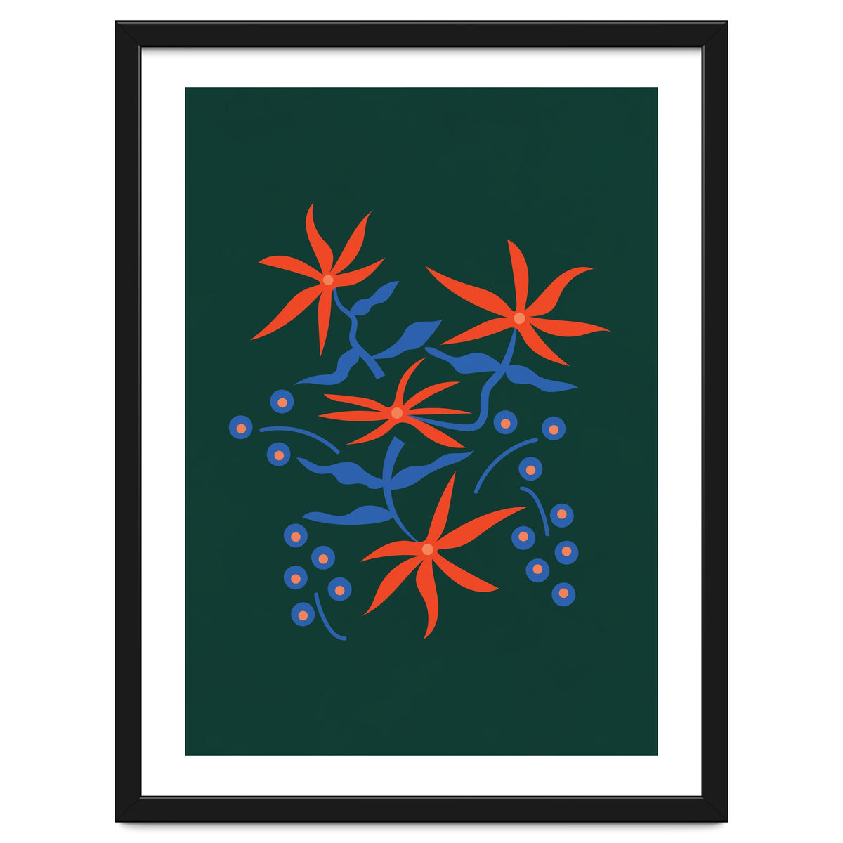 Abstract Retro Botanical Art